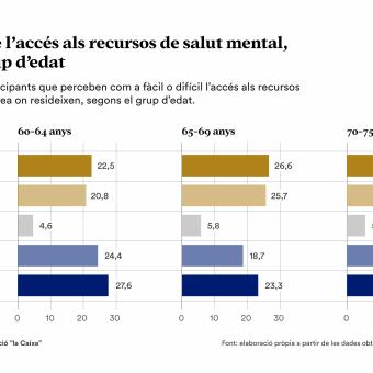 Infografia sobre la percepció de l'accés als recursos de salut mental, segons el grup d'edat.