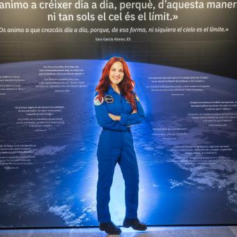 L'exposició mostra algunes cites d'astronautes.