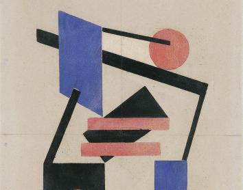 Sándor Bortnyik, Composición II, Rosa y Azul, c. 1921.