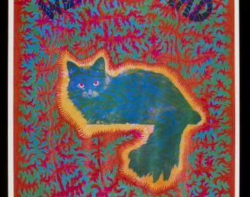 "Gat de Cheshire", cartell psicodèlic de Joseph McHugh, publicat per East Totem West, EUA, 1967. Adquirit a través del Julie and Robert Breckman Print Fund.