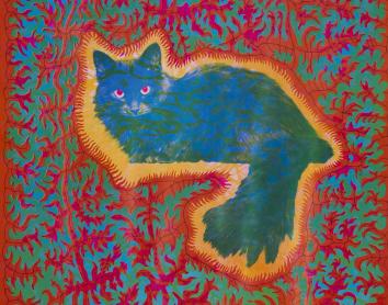"Gat de Cheshire", cartell psicodèlic de Joseph McHugh, publicat per East Totem West, EUA, 1967. Adquirit a través del Julie and Robert Breckman Print Fund.