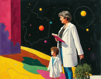 Gráfica del Día Internacional de la Mujer y la Niña en la Ciencia en los centros CaixaForum y CosmoCaixa.