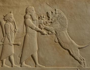 Réplica en resina acrílica de un bajorrelieve mural, 645-640 a. de C. 1856,0909.46 (CRM.2391).