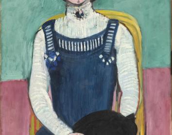 Henri Matisse, Marguerite au chat noir [Marguerite con gato negro], principios de 1910. Centre Pompidou, París. Musée national d’art moderne / Centre de création industrielle AM 2013-544.