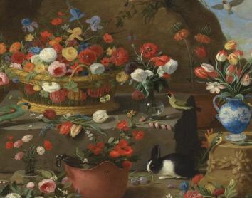 Jan van Kessel el Vell, «Bodegó de flors», 1633-1666. Oli sobre coure.