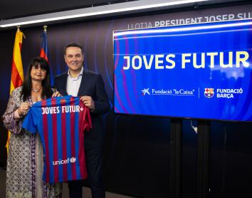 La Fundació ”la Caixa” i la Fundació FC Barcelona presenten el programa JOVES FUTUR+