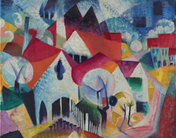 Johannes Itten, Grupo de casas en primavera, 1916.