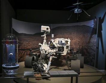 Maqueta del «Perseverance», presente en la exposición. 