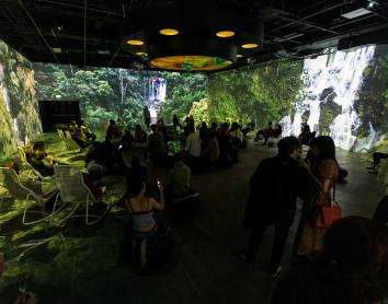 Visitantes en la experiencia inmersiva «Somos naturaleza».