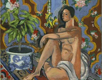 Henri Matisse, «Figure décorative sur fond ornemental» [Figura decorativa sobre fondo ornamental], invierno de 1925-1926. Centre Pompidou, París. Musée national d’art moderne / Centre de création industrielle AM 2149 P. 