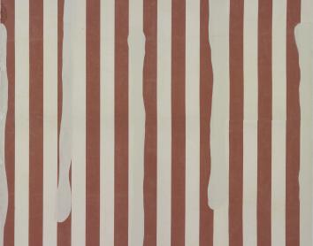 Daniel Buren, «Peinture aux formes indéfinies» [Pintura de formas indefinidas], mayo de 1966. Centre Pompidou, París. Musée national d’art moderne / Centre de création industrielle AM 1986-255. 