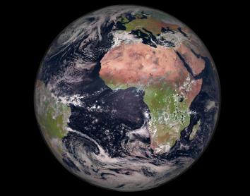 La Tierra fotografiada por un satélite meteorológico de la serie Meteosat –2, el 23 de marzo de 2022.