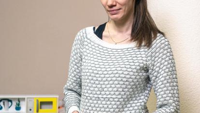 Ainhoa, mother of Naim, Nian and Asier and user of the CaixaProinfancia programme of the ”la Caixa” Foundation.