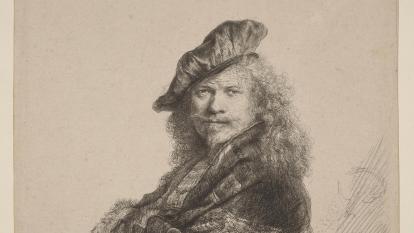 Rembrandt, Autoretrat reclinant-se en un ampit, 1639.