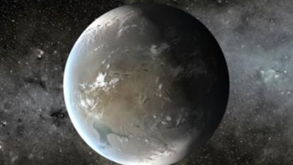 Artist's conception depicting Kepler-62f, a super-Earth-sized planet in the habitable zone of its star.