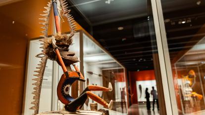 One of the figures on display in the "Voices of the Pacific" exhibition at CaixaForum Madrid.