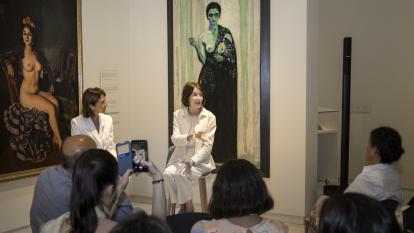 Imatge de la roda de premsa de l'exposició «Zuloaga/Anglada-Camarasa» a CaixaForum Palma.