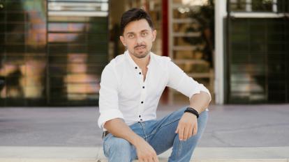 Dmytro Beziazychnyi outside CODENAF.