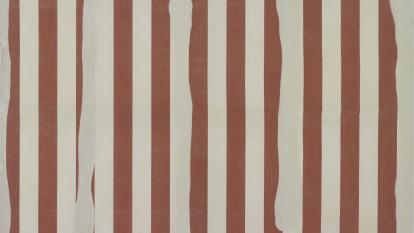 Daniel Buren, «Peinture aux formes indéfinies» [Pintura de formas indefinidas], mayo de 1966. Centre Pompidou, París. Musée national d’art moderne / Centre de création industrielle AM 1986-255. 