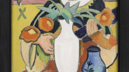 August Macke, «Lautenspielerin» [Mujer tocando el laúd], 1910. Centre Pompidou, París. Musée national d’art moderne / Centre de création industrielle AM 4348 P. 