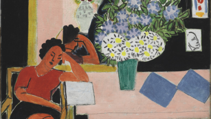 Henri Matisse, «Liseuse sur fond noir» [Dona llegint sobre fons negre], agost del 1939. Centre Pompidou, Paris. Musée national d’art moderne / Centre de création industrielle AM 2589 P. 