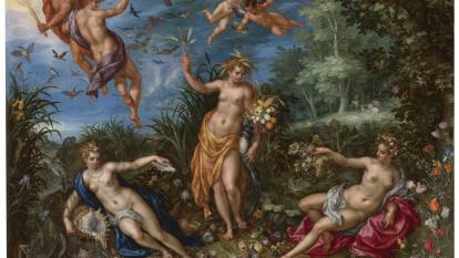 Jan Brueghel el Vell; Hendrik de Clerck, «L’Abundància i els Quatre Elements», 1606. Oli sobre coure.