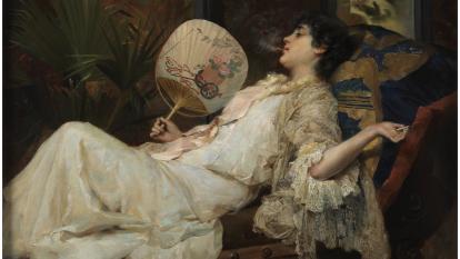 Francesc Masriera i Manovens, «Jove descansant», 1894. Oli sobre taula.