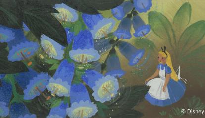 Dibujo conceptual de Mary Blair para la adaptación de Walt Disney de Alicia en el país de las maravillas, 1951.