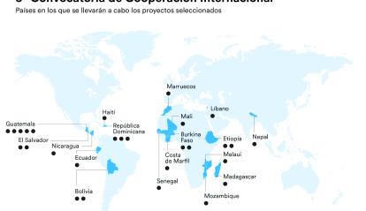 Infográfico de los 18 países en los que se llevarán a cabo las iniciativas