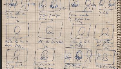 Storyboard de «Calabuch» en una libreta.