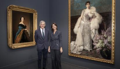 Margarita Pérez-Villegas, directora de CaixaForum Palma y Javier Barón, comisario de la exposición y jefe de Conservación de Pintura del Siglo XIX del Museo Nacional del Prado.