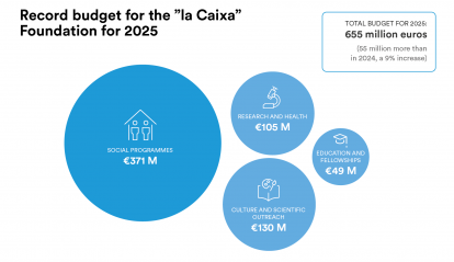 Distribution of the 2025 budget of the ”la Caixa” Foundation.