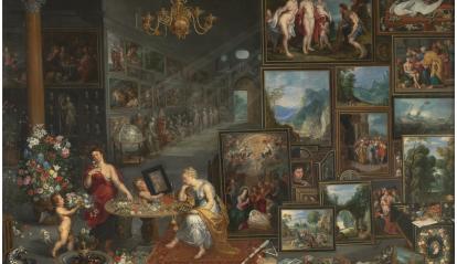 Jan Brueghel el Viejo (y otros), «La Vista y el Olfato», h. 1620. Óleo sobre lienzo.