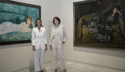 La directora de CaixaForum Palma, Margarita Pérez-Villegas, i la comissària i directora de la Fundación Zuloaga, Margarita Ruyra de Andrade.