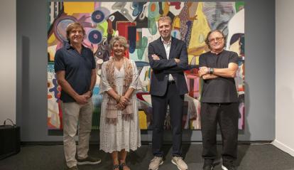 De izquierda a derecha. El médico y artista Javier Forteza; la gestora de planificación i contenidos de CaixaForum Palma, Noemí Vallespir; el comisario y director de Es Baluard Museu, David Barro, y el artista Rafa Forteza.