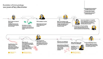 Infographic of the evolution of immunology (part 1).
