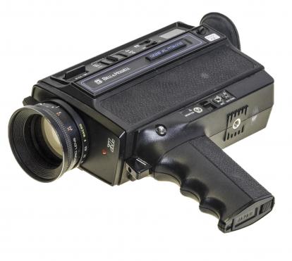 Càmera de cinema Super-8 de Bell & Howell. 1978. Salamanca, Filmoteca de Castella i Lleó.