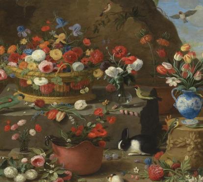 Jan van Kessel el Viejo, «Bodegón de flores», 1633-1666. Óleo sobre cobre.