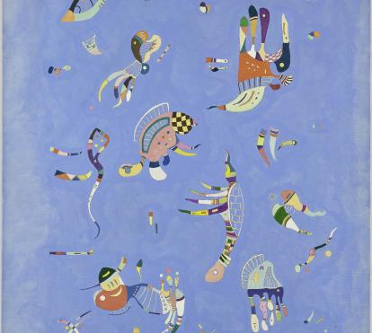 Wassily Kandinsky, Bleu de ciel  [Cel blau], 1940. Centre Pompidou, Paris Musée national d’art moderne – Centre de Création Industrielle © Centre Pompidou, MNAM-CCI/Bertrand Prévost/Dist. RMN-GP © Wassily Kandinsky, VEGAP, Barcelona, 2023.