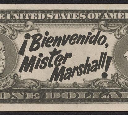 Billetes de dólar falsos para la promoción de «Bienvenido, Mr. Marshall» en el Festival de Cine de Cannes.