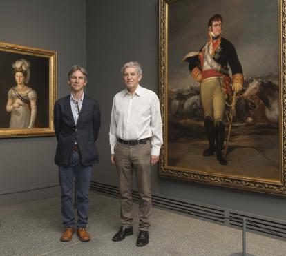 El director de CaixaForum València, Álvaro Borrás, i el comissari de l’exposició i cap de Conservació de Pintura del Segle XIX del Museo Nacional del Prado, Javier Barón