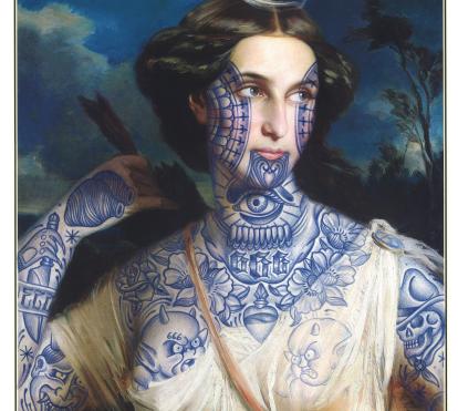 Una de las pinturas clásicas tatuadas a lápiz por Ramon Maiden.