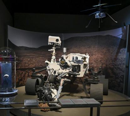 Maqueta del «Perseverance», presente en la exposición.