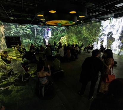 Visitantes en la experiencia inmersiva «Somos naturaleza».