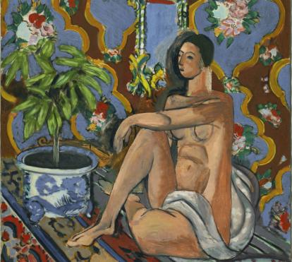 Henri Matisse, «Figure décorative sur fond ornemental» [Figura decorativa sobre fondo ornamental], invierno de 1925-1926. Centre Pompidou, París. Musée national d’art moderne / Centre de création industrielle AM 2149 P. 