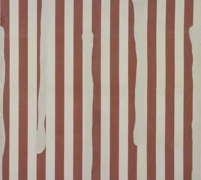 Daniel Buren, «Peinture aux formes indéfinies» [Pintura de formas indefinidas], mayo de 1966. Centre Pompidou, París. Musée national d’art moderne / Centre de création industrielle AM 1986-255. 