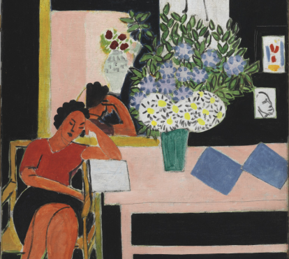 Henri Matisse, «Liseuse sur fond noir» [Mujer leyendo sobre fondo negro], agosto de 1939. Centre Pompidou, Paris. Musée national d’art moderne / Centre de création industrielle AM 2589 P. 