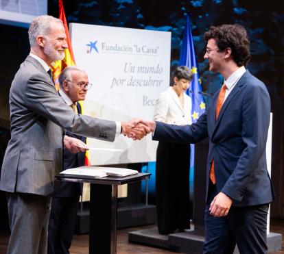 His Majesty the King of Spain during the presentation ceremony of the ”la Caixa” Foundation Postgraduate Fellowships.