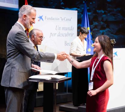 His Majesty the King of Spain during the presentation ceremony of the ”la Caixa” Foundation Postgraduate Fellowships.