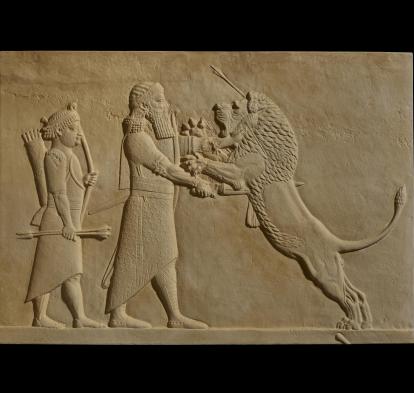 Réplica en resina acrílica de un bajorrelieve mural, 645-640 a. de C. 1856,0909.46 (CRM.2391).